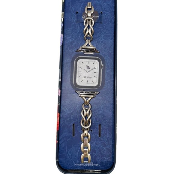 Brighton Interlok Apple Watch Band – Silver Chain Link Bracelet - Picture 2 of 8